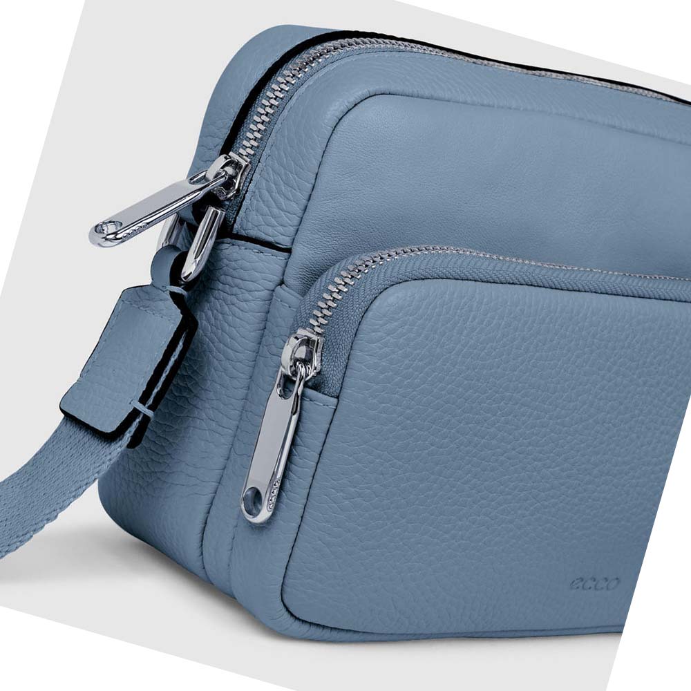 Women's Ecco Textureblock Camera Shoulder Bags Blue | Canada 382XYU